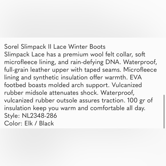 Sorel Slimpack II Lace Winter Boots size 9 tan - Picture 12 of 12